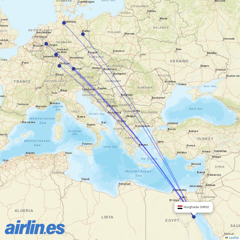 Condor at HRG route map