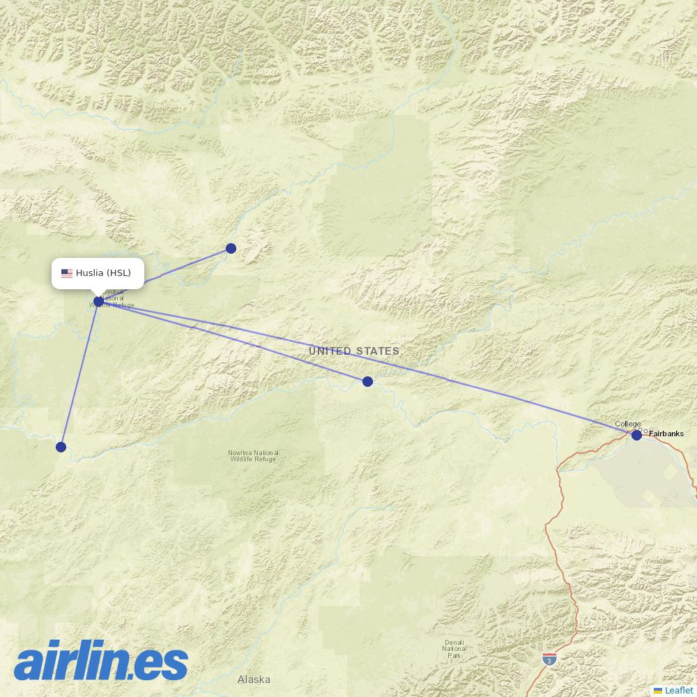 Astral Aviation at HSL route map