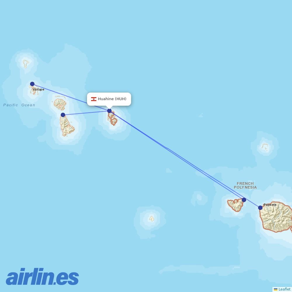 Air Tahiti at HUH route map