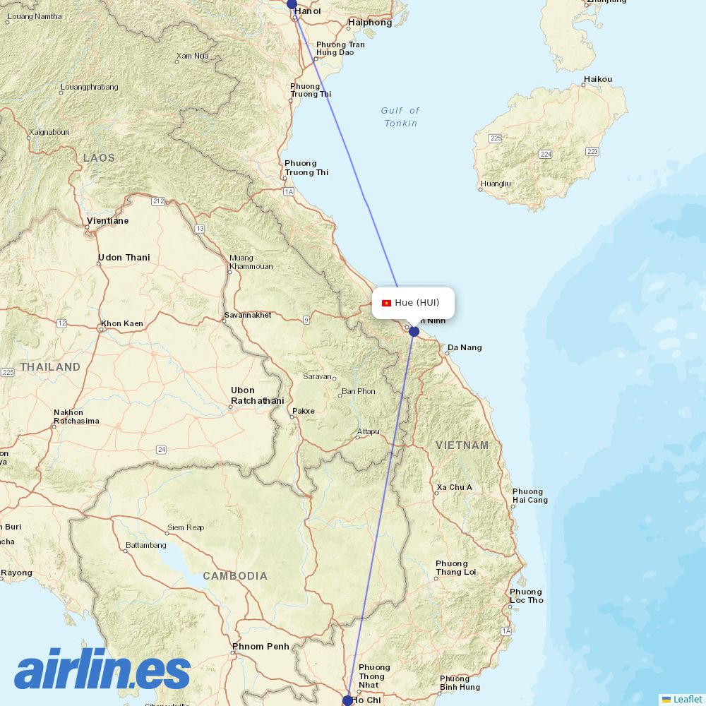 VietJet at HUI route map