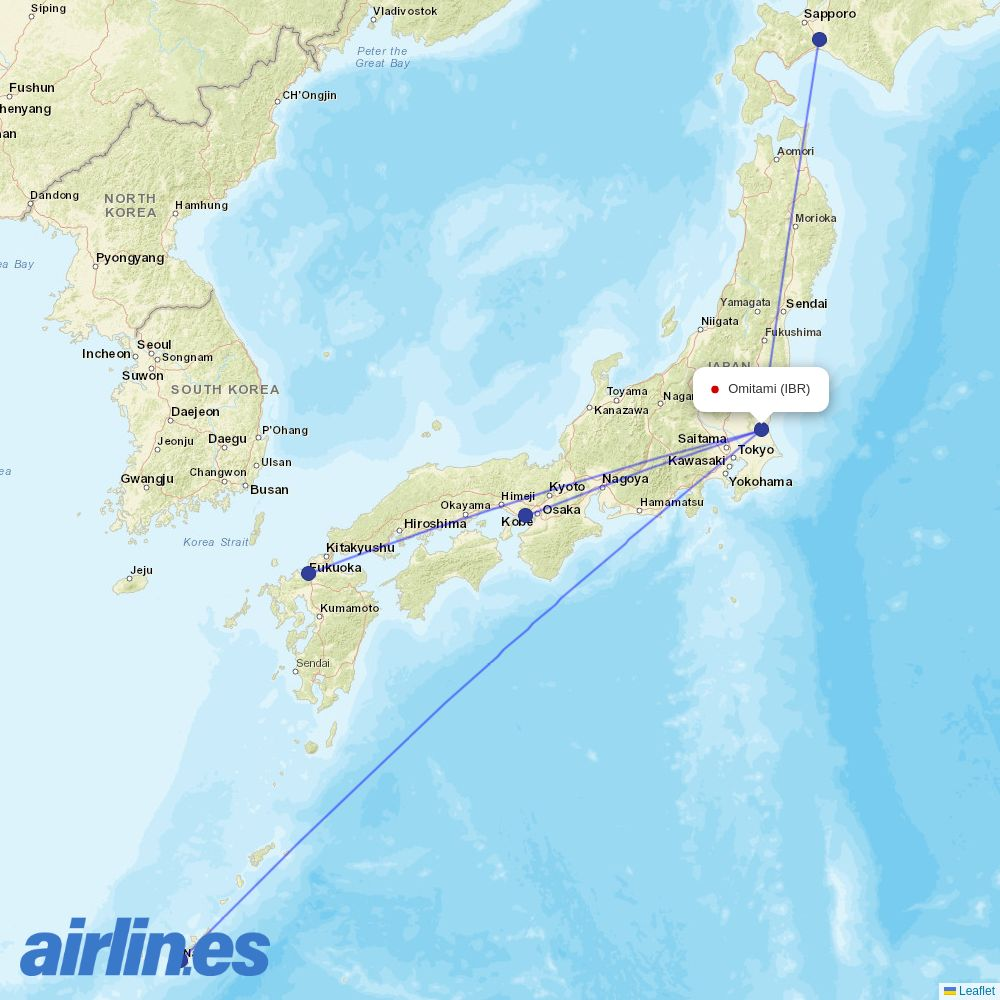 Skymark Airlines at IBR route map
