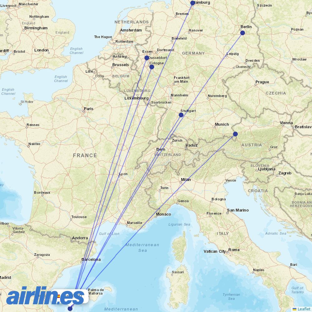 Eurowings from Ibiza Airport destination map