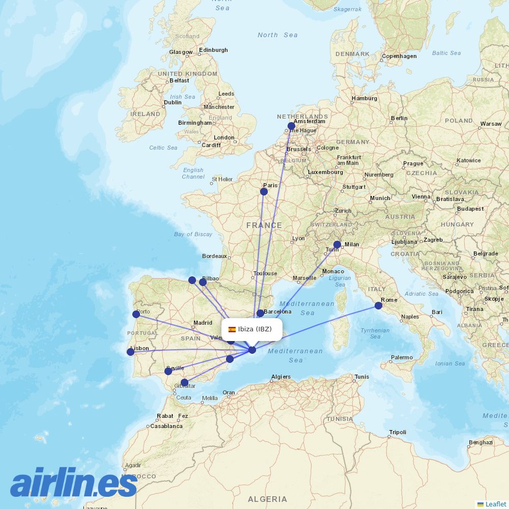 Vueling at IBZ route map