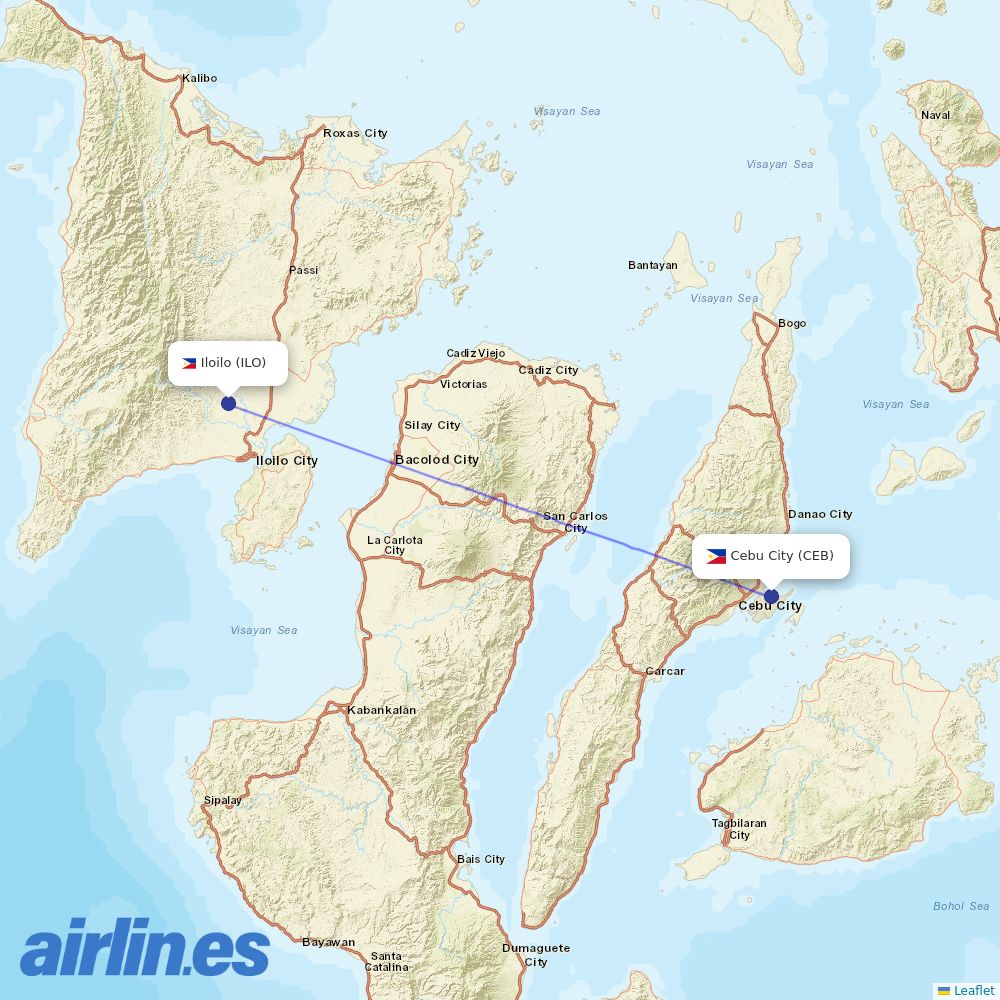 Cebgo from Iloilo International Airport destination map