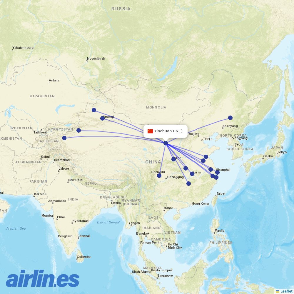 Loong Air at INC route map