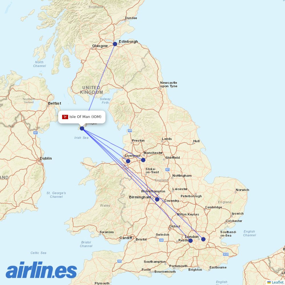 Loganair at IOM route map