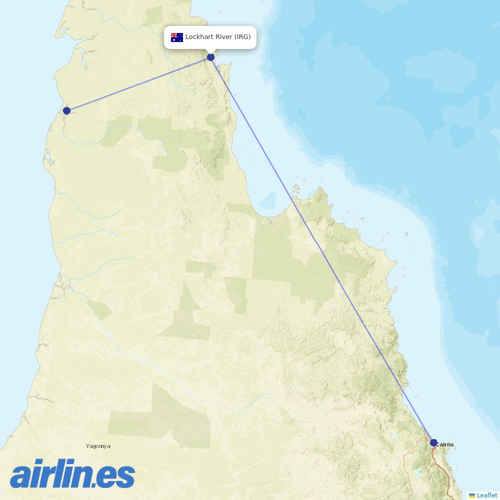 Skytrans at IRG route map