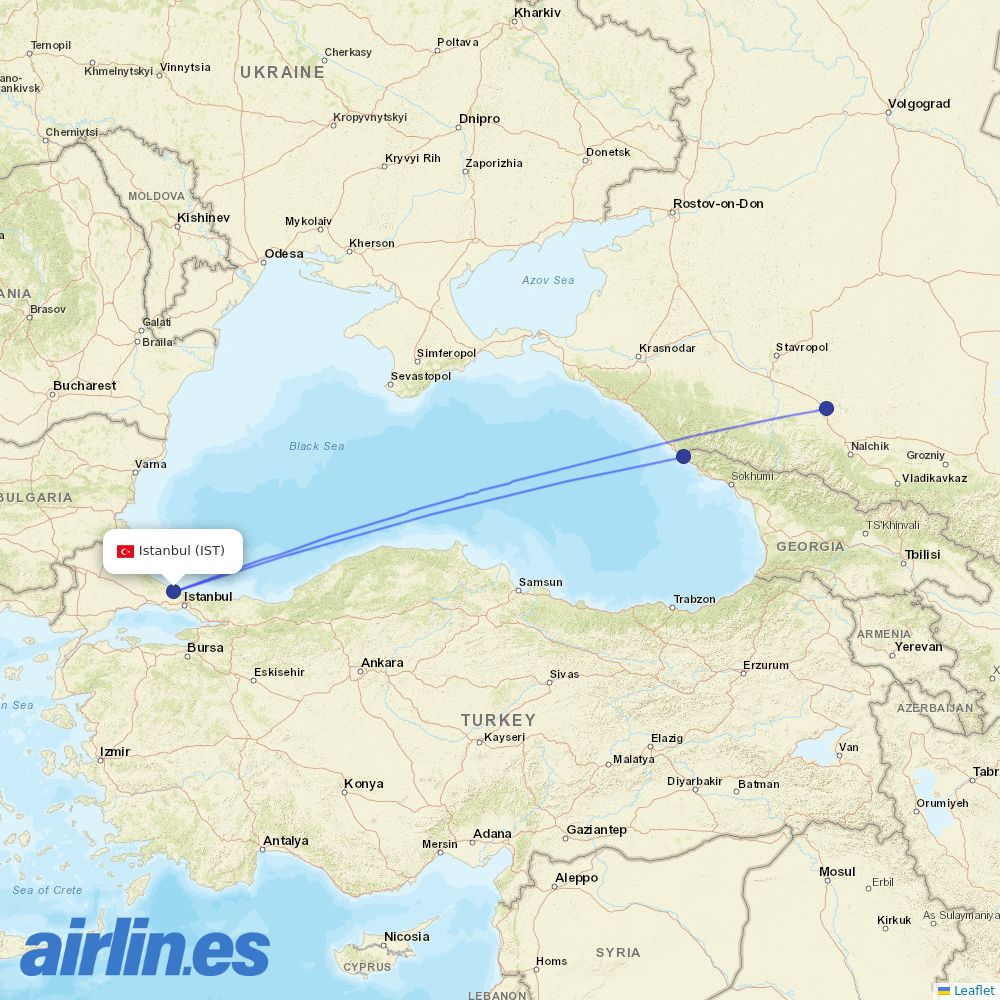 Azimuth at IST route map
