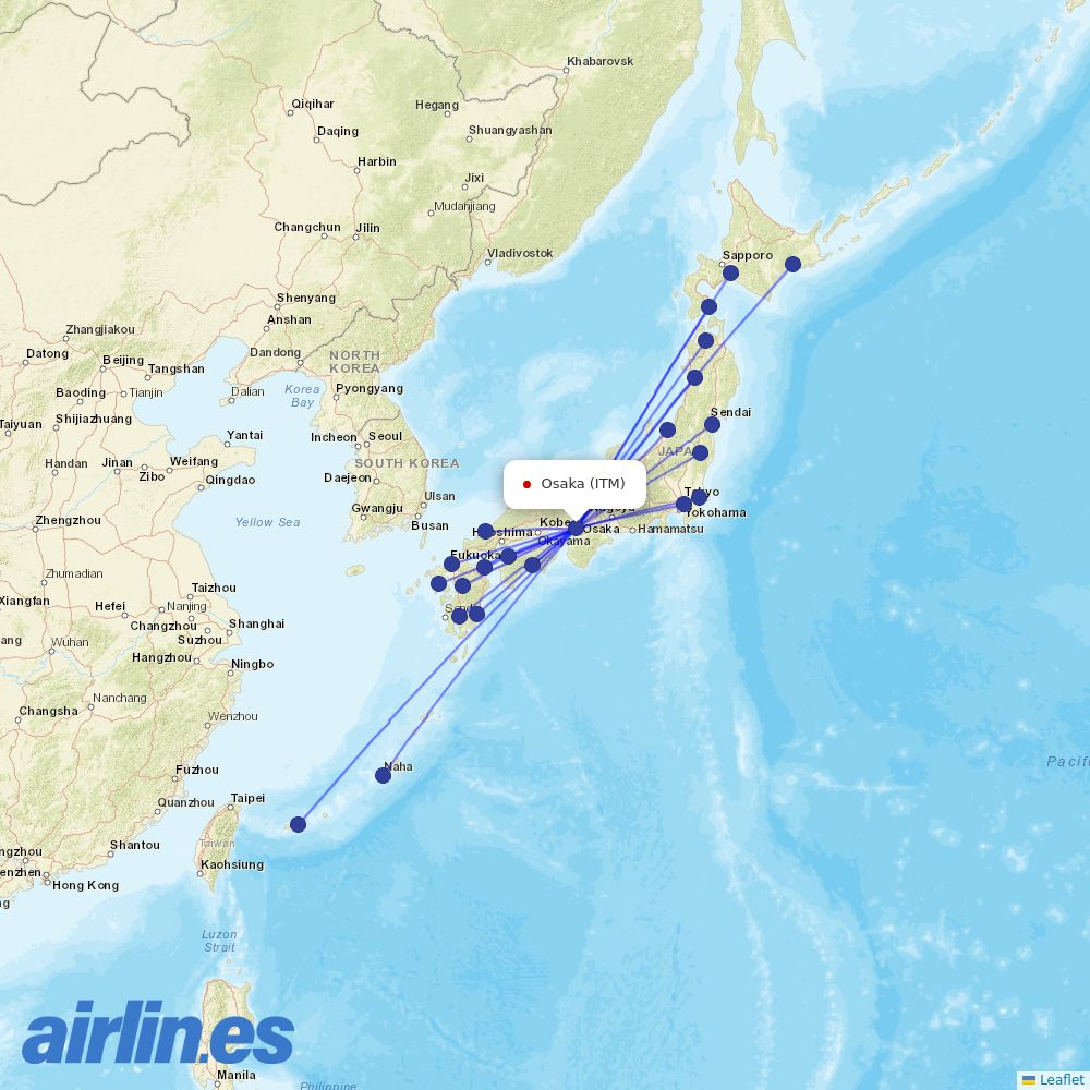 ANA at ITM route map