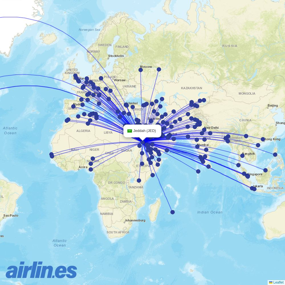 US-Bangla Airlines at JED route map