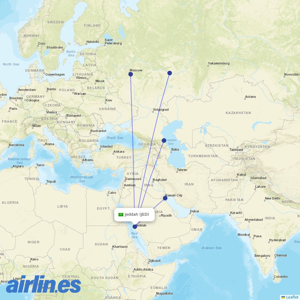 Jazeera at JED route map