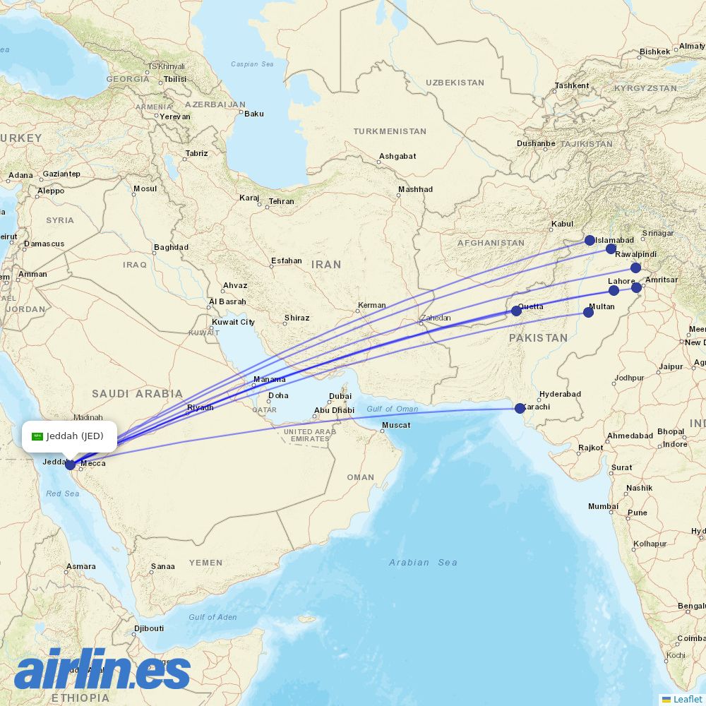 PIA at JED route map