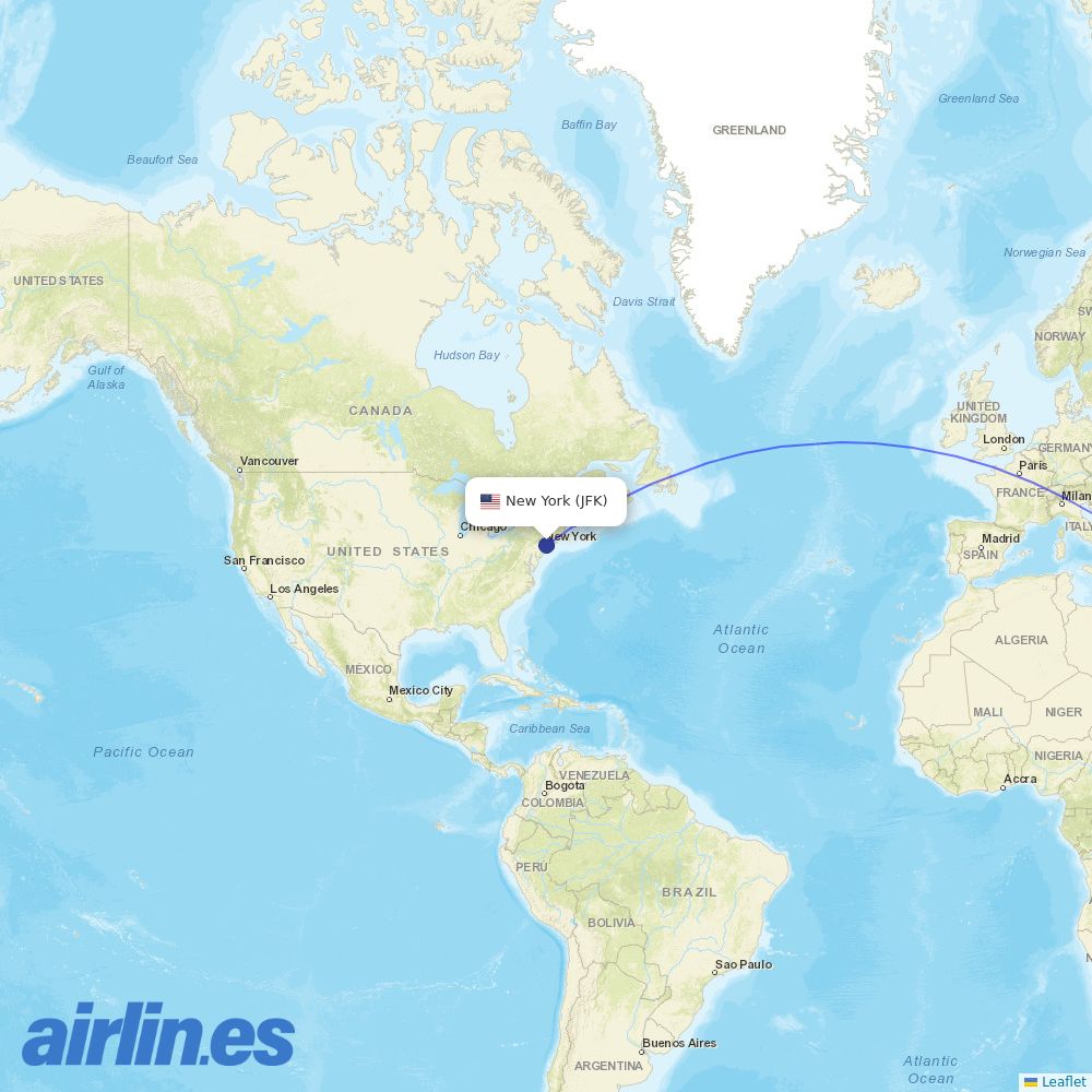 El Al at JFK route map