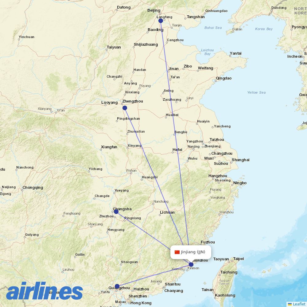 China Southern Airlines from Quanzhou Airport destination map