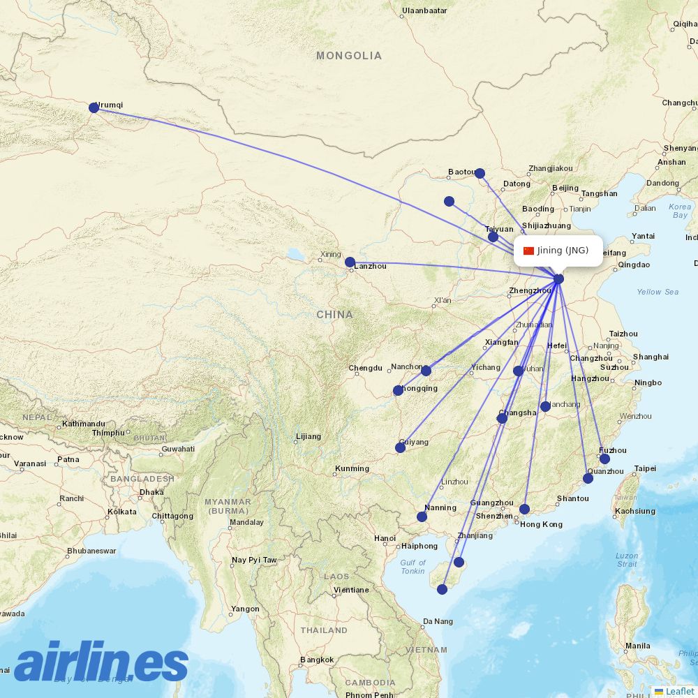 GX Airlines at JNG route map