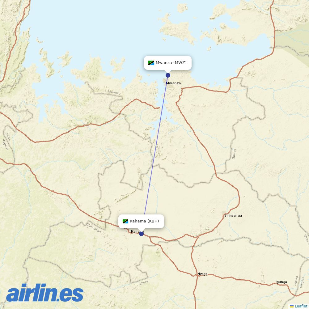 Precision Air at KBH route map