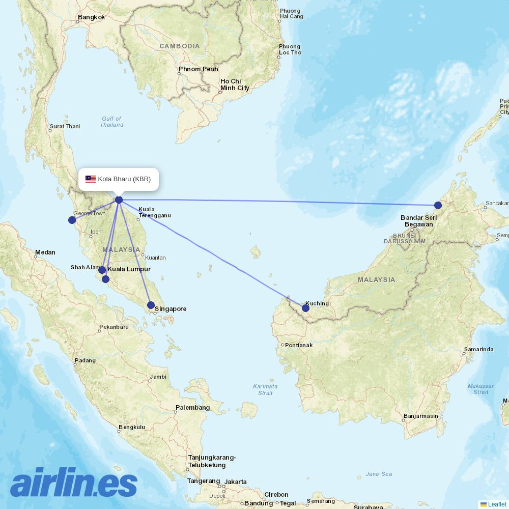 Scoot from Sultan Ismail Petra destination map