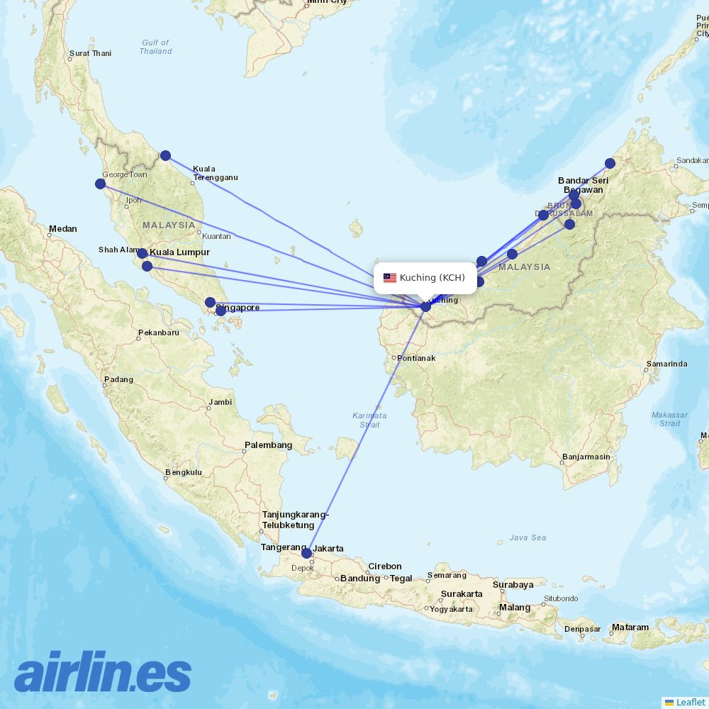 AirAsia at KCH route map