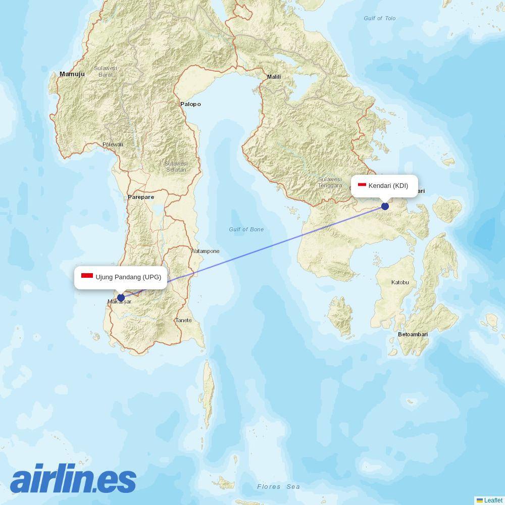 Lion Air at KDI route map