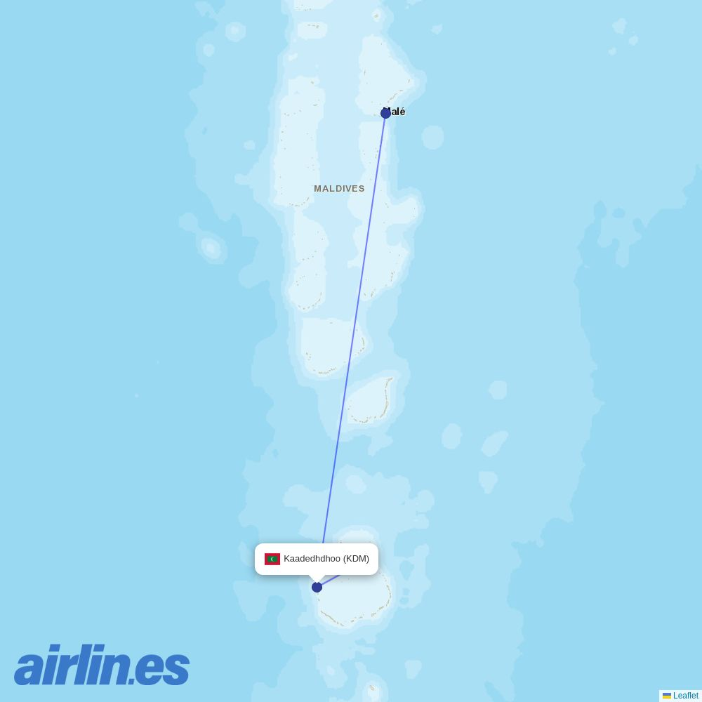 Maldivian at KDM route map