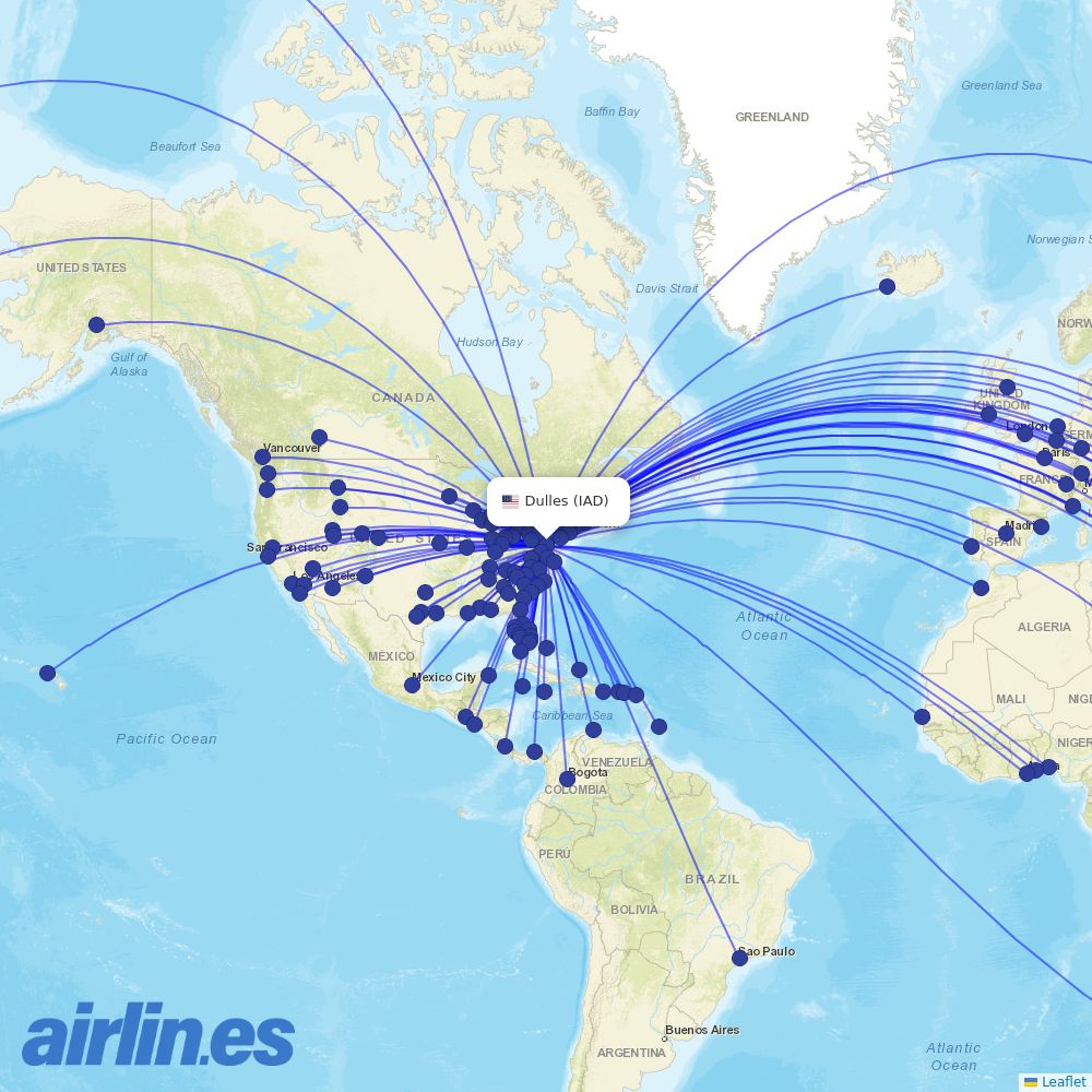 Icelandair at KEF route map