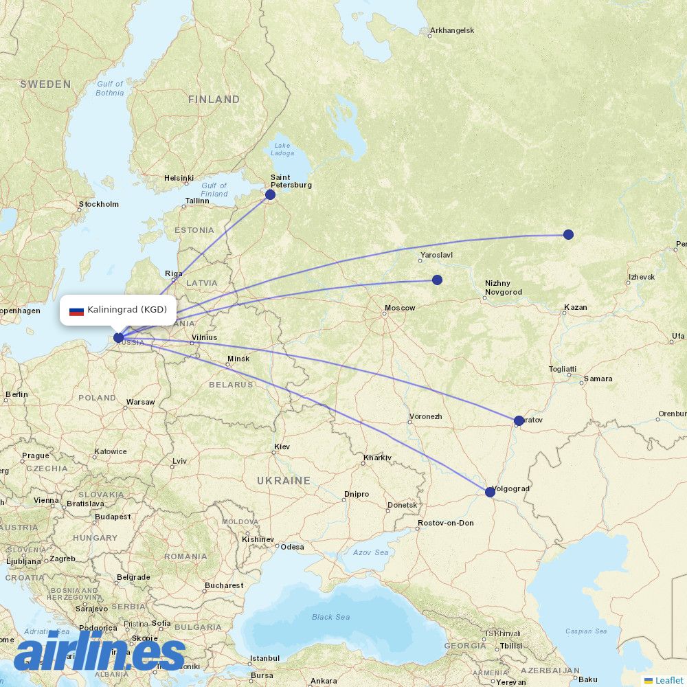 Ikar from Khrabrovo destination map