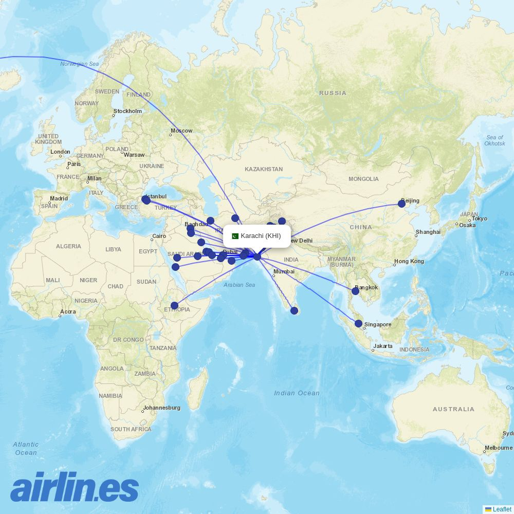 Salam Air at KHI route map