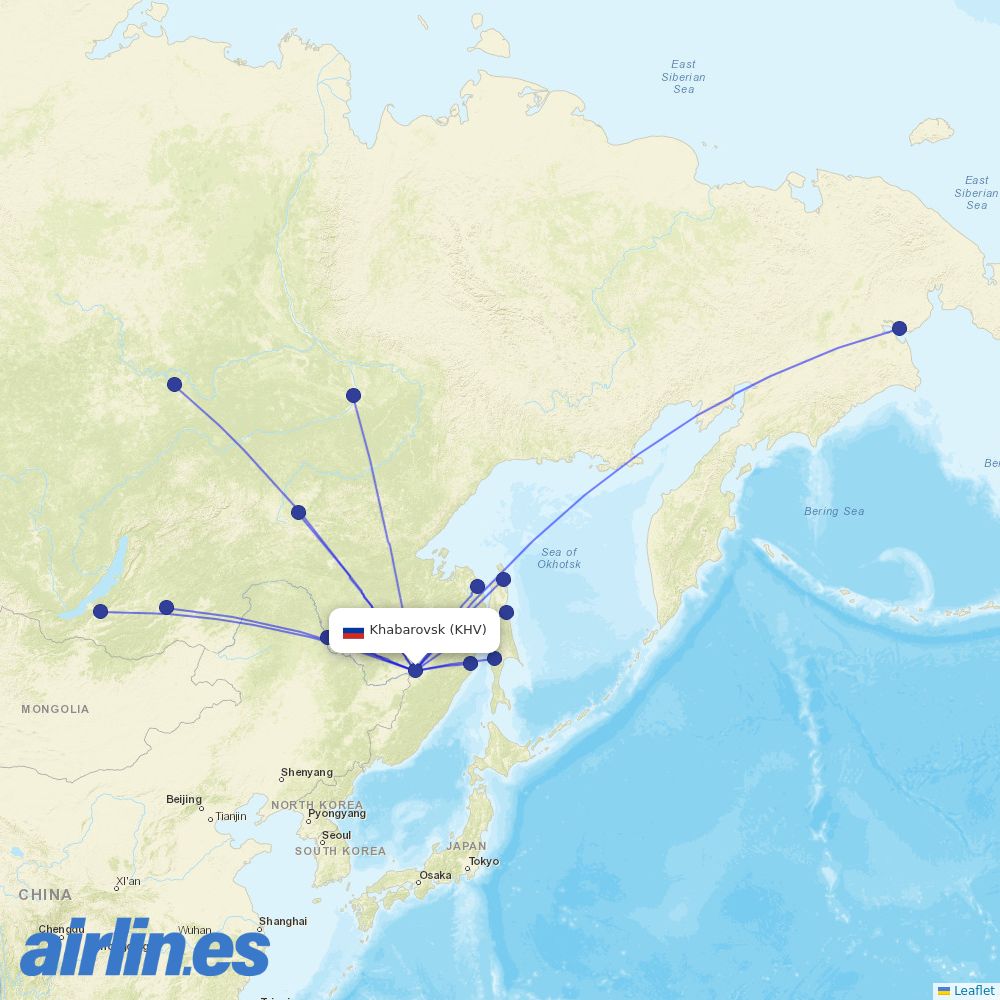Aurora at KHV route map