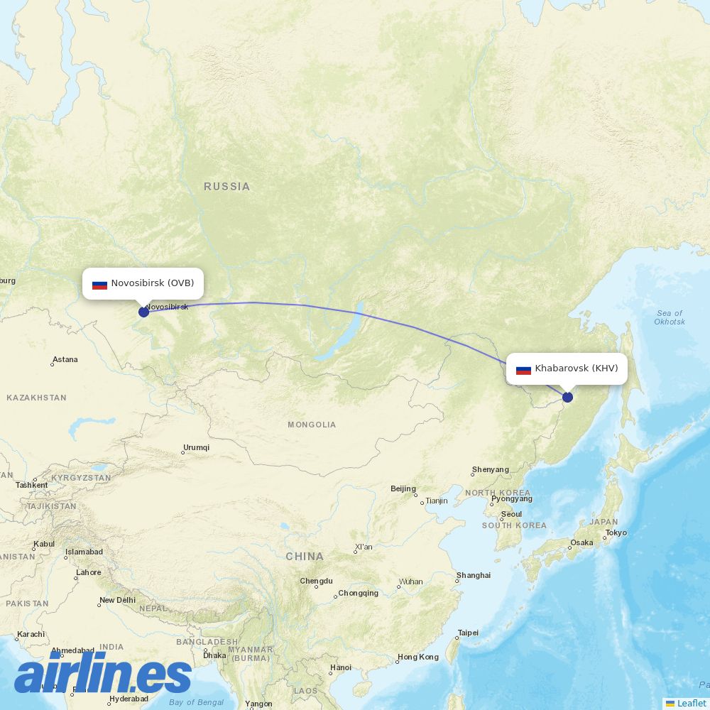 S7 Airlines from Novy destination map
