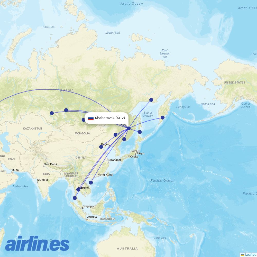 Aeroflot at KHV route map