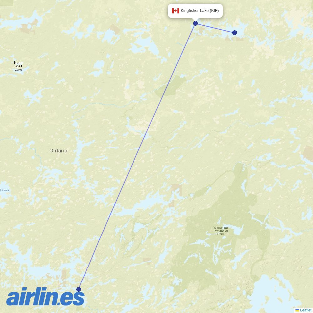 Wasaya Airways at KIF route map
