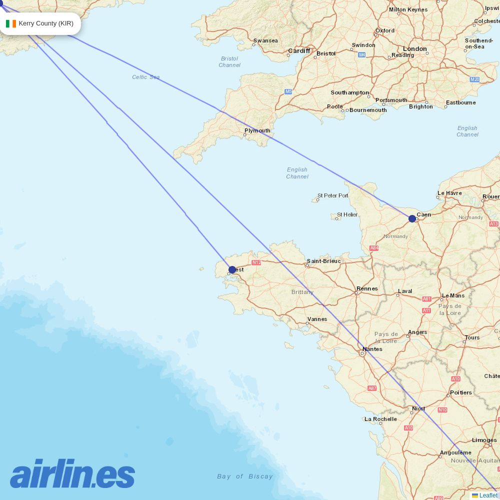 Chalair at KIR route map