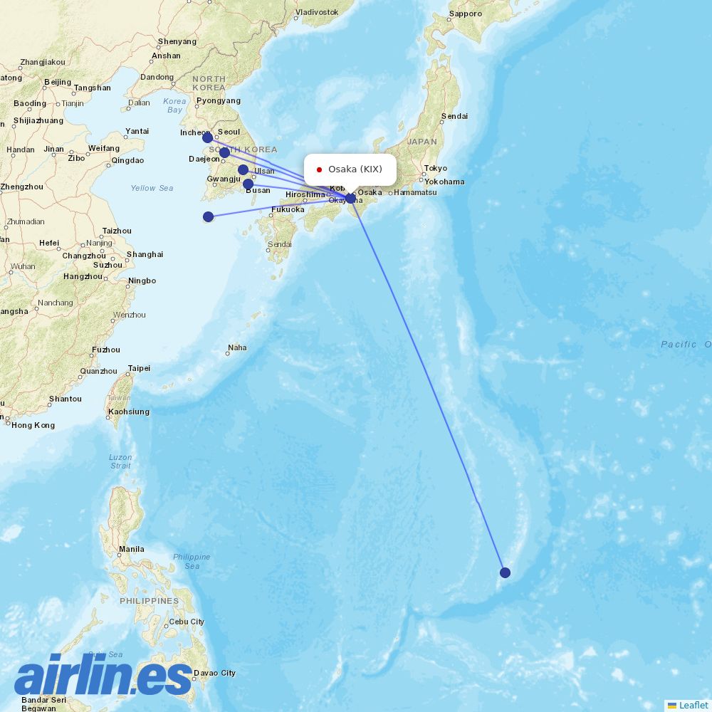 T´Way Air at KIX route map