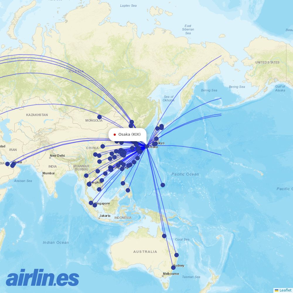 Vietjet Thailand at KIX route map
