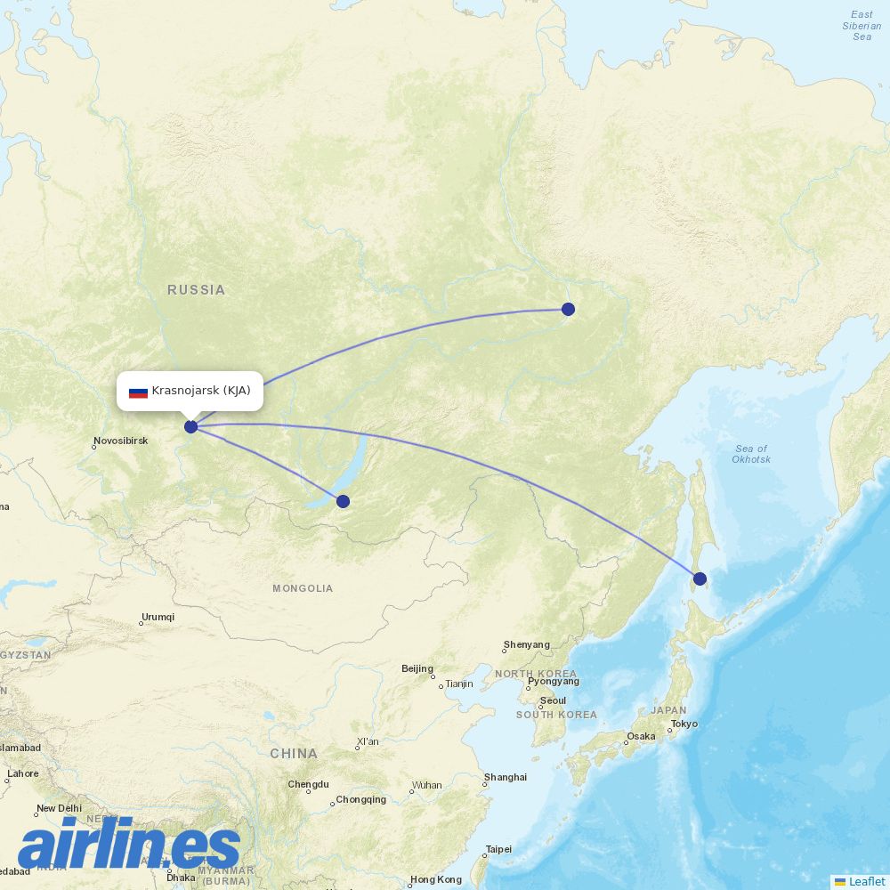 Aurora at KJA route map