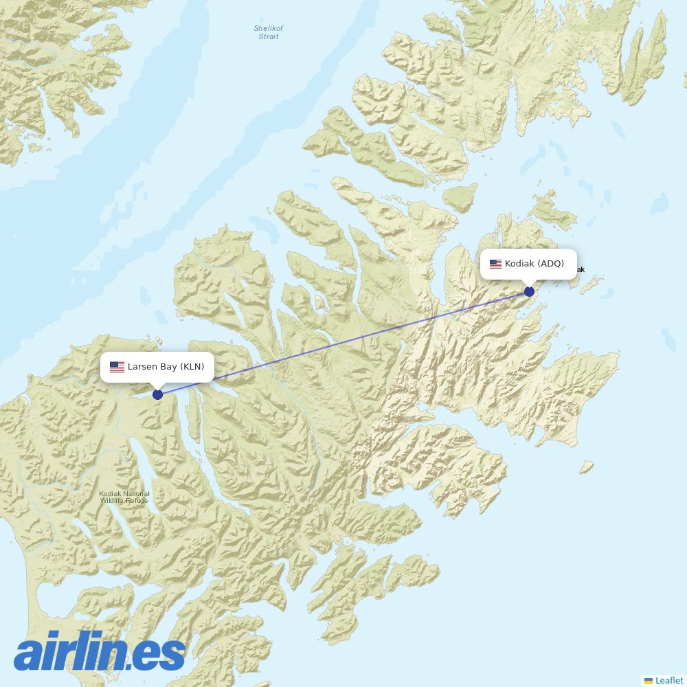 Island Air Service at KLN route map