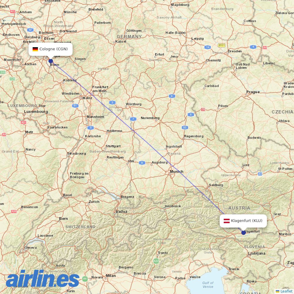 Eurowings from Klagenfurt(Aus-Afb) destination map