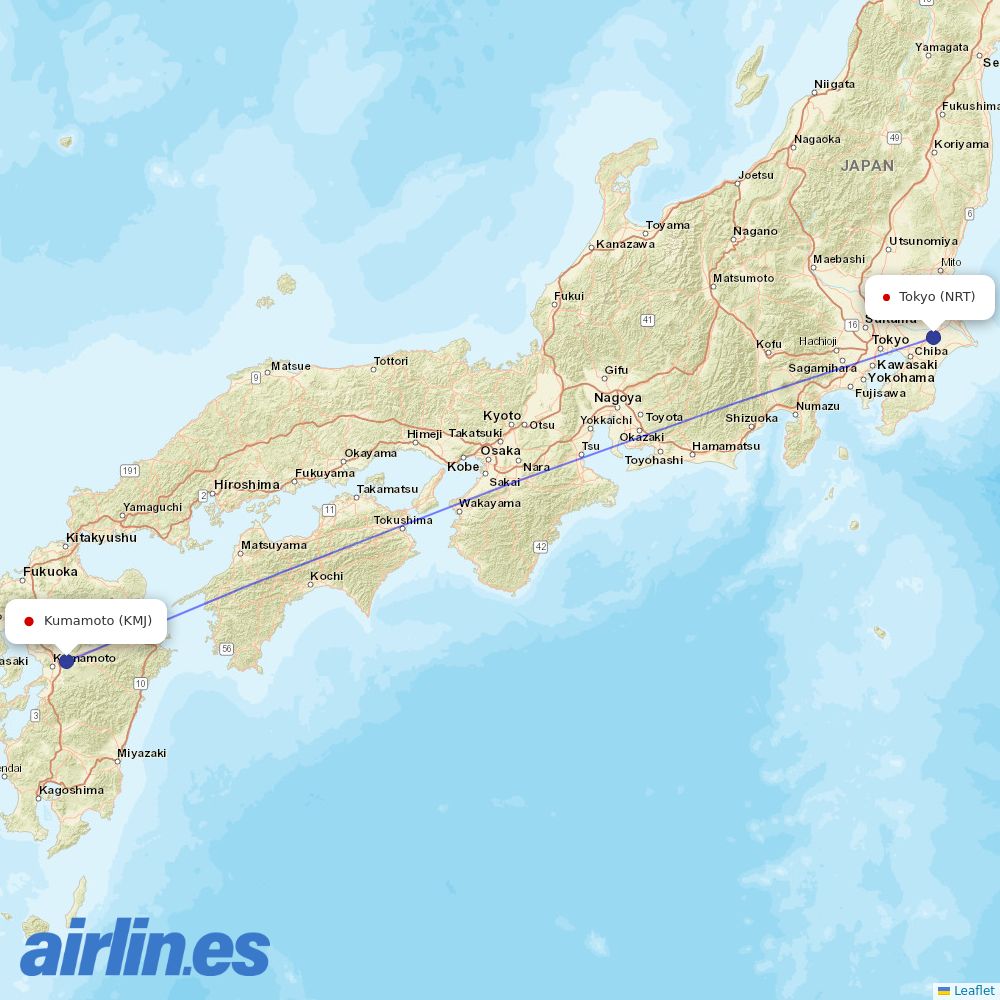 Jetstar Japan at KMJ route map