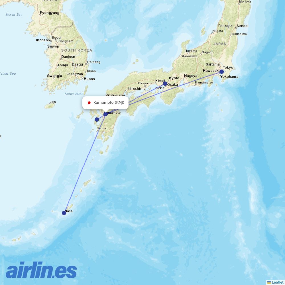 ANA at KMJ route map