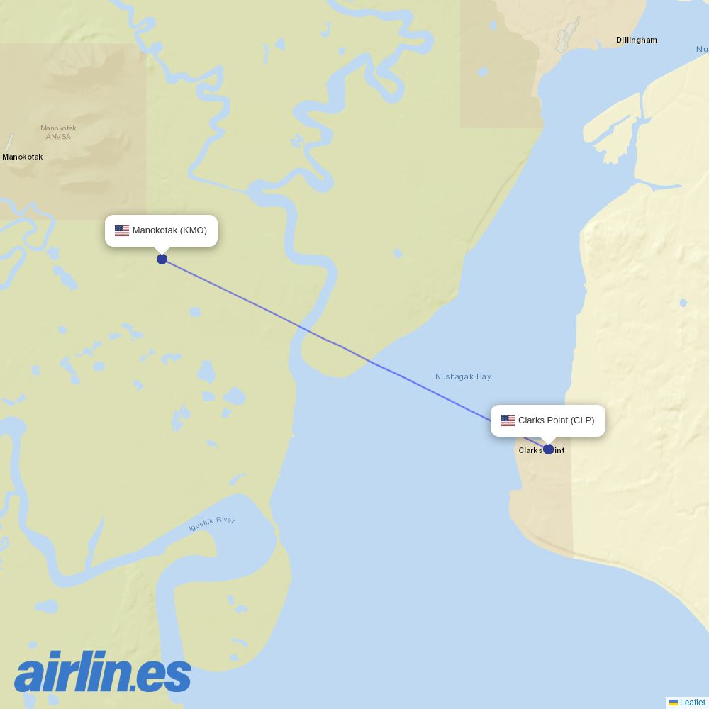 Sky Gabon at KMO route map