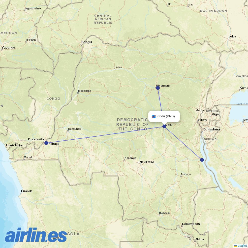 flyCAA at KND route map