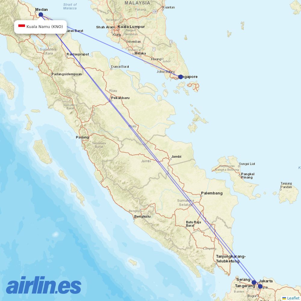 Batik Air at KNO route map