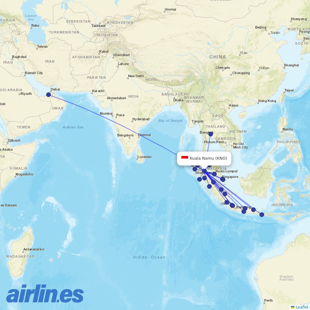 Lion Air at KNO route map