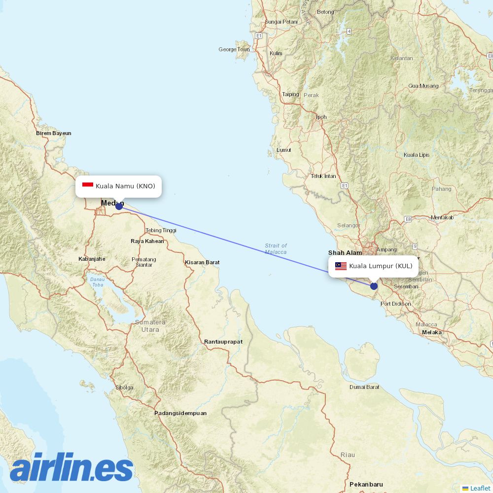 Batik Air at KNO route map