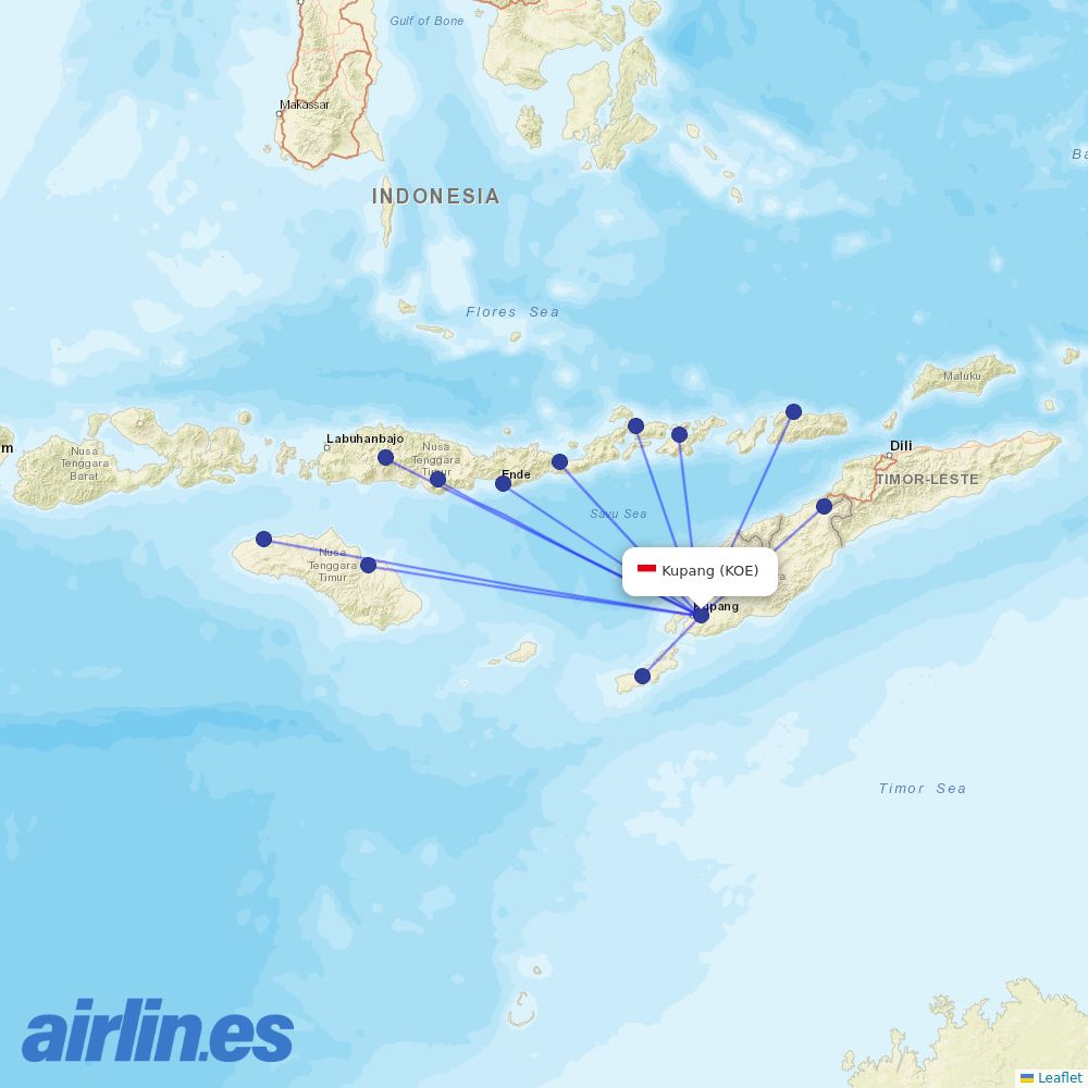 Wings Air at KOE route map