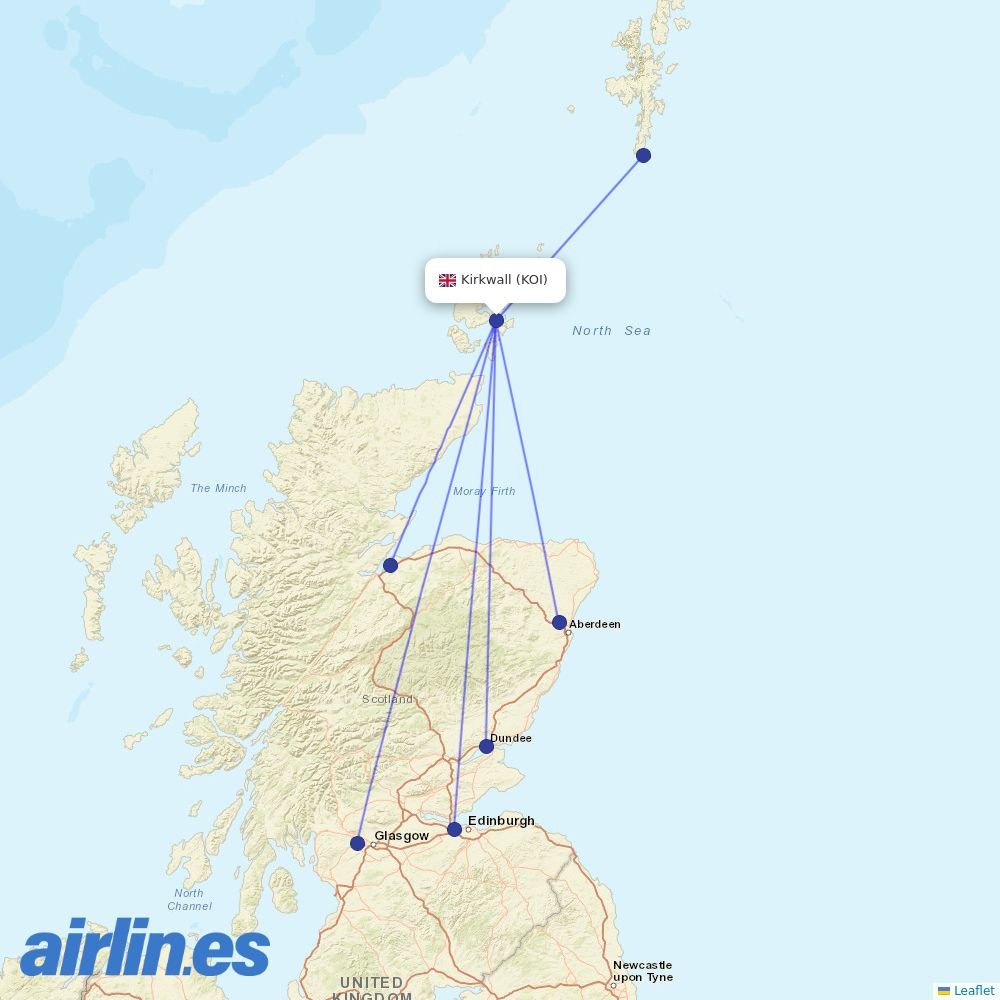 Loganair at KOI route map