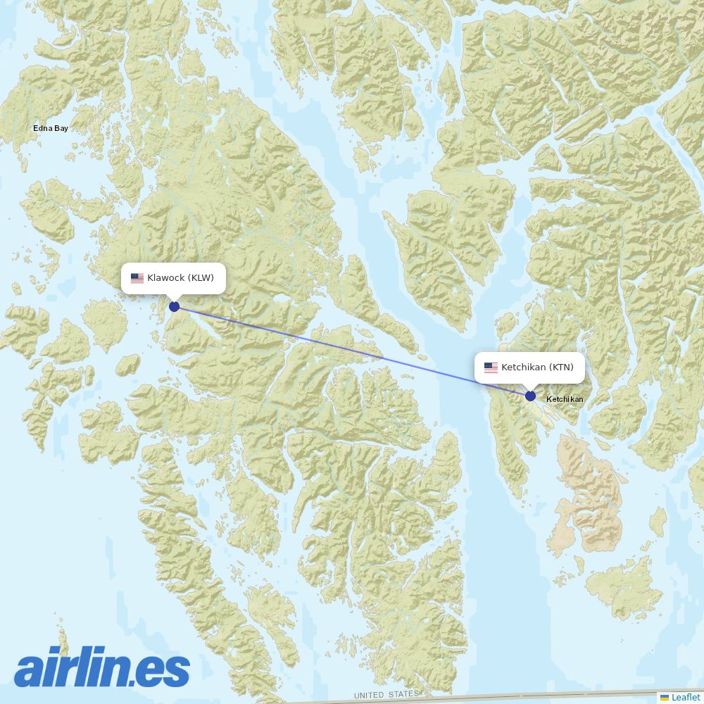 Island Air Express from Ketchikan International destination map