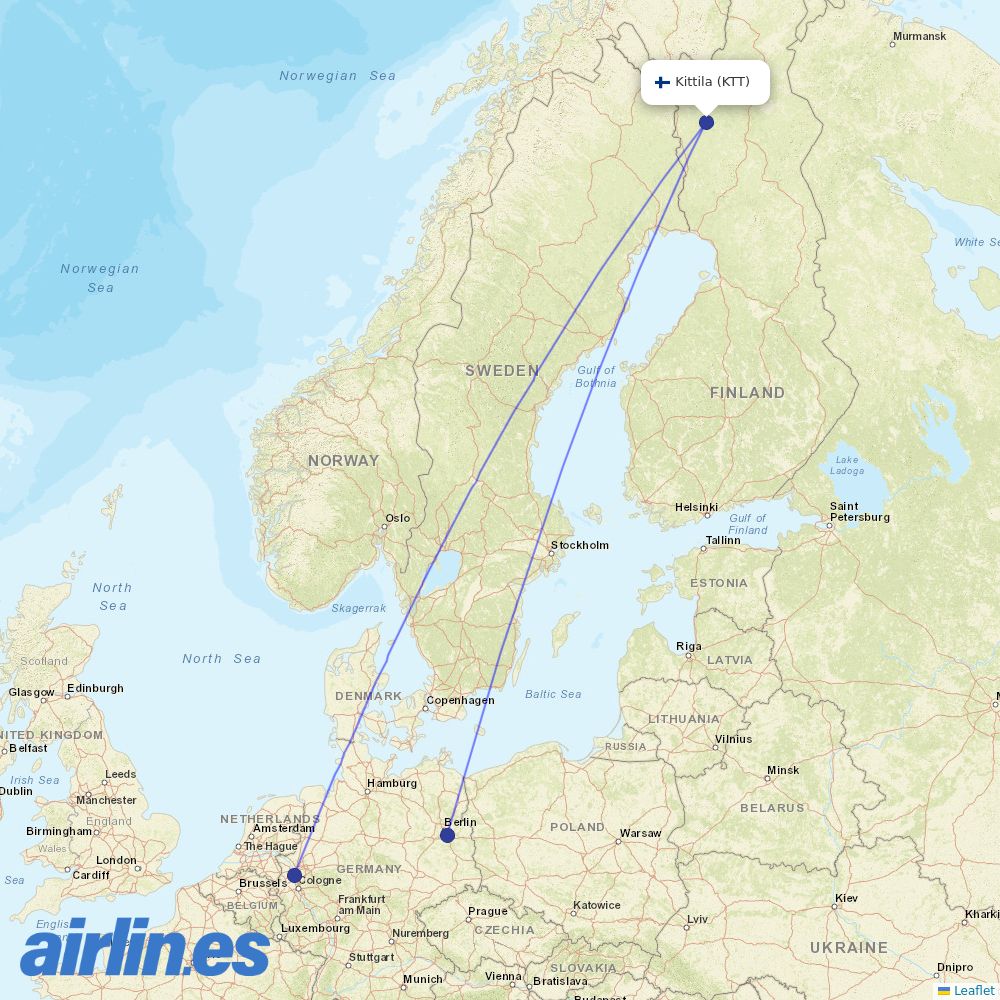 Eurowings from Kittila destination map