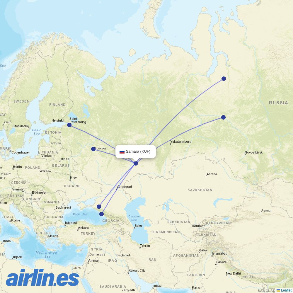 Smartavia at KUF route map
