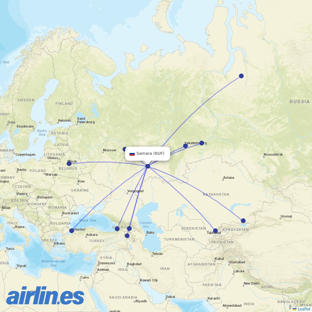 Red Wings at KUF route map